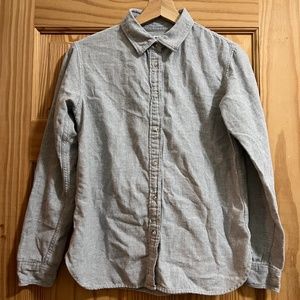 Uniqlo Women's Gray Button Down Flannel Shirt